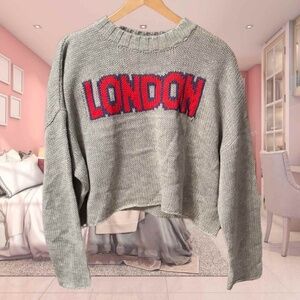 London sweater gray slightly cropped